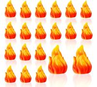 GW Box 20 Pcs Miniature Fake Fire Mini Campfire Model Tiny Resin Flame Terrain Scenery Accessories for Micro Landscape Scene Setting