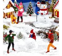 GW Box 5 Pcs Christmas Village People Figurines | Xmas Village Accessories Christmas Snowball Fun Set for Village Decorations