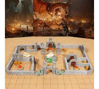 GW Box 60 Pcs Modular Dungeon Walls 28mm Miniature Terrain Building Accessories for Tabletop Scene Diorama Supplies