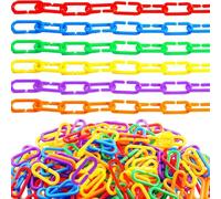 GW Box 600 Pcs Plastic C-Clips Hooks Chain Links Rainbow C-Hooks Chain | Plastic C Clips Chain Links 6 Colors Counting Linking Activity Kit for Fine Motor Color Recognition Counting Sorting