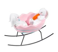 GW Box Bunny Figurines Easter Candy Dish Rocking Egg Cradle Rabbit Statue Easter Bunny Figurines for Spring Easter Decoration Home Office Decoration