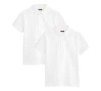 GW CLASSY OUTFIT 2 Pack Boys Girls School Uniform White Polo T Shirts Top Kids Half Sleeve Soft Feel Schoolwear Polo Shirts (9-10 Years, 2X White)