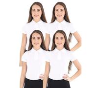 GW CLASSY OUTFIT Boys Girls Polo Uniform T Shirts 1X 2X 3X 4X 6X Kids T-Shirts School wear Shirts Tee Short Sleeve White Polo Shirts PE Top Gym Tops 4-12 Years (4X Girls White, 6-7 Years)