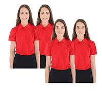 GW CLASSY OUTFIT Boys Girls Polo Uniform T Shirts 1X 2X 3X 4X 6X Kids T-Shirts School wear Shirts Tee Short Sleeve PE Top Gym Tops 4-12 Years (4X Girls Red, 11-12 Years)