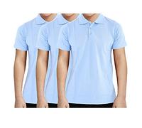 GW CLASSY OUTFIT Boys Girls Polo Uniform T Shirts 1X 2X 3X 4X 6X Kids T-Shirts School wear Shirts Tee Short Sleeve PE Top Gym Tops 4-12 Years (3X Boys Sky Blue, 5-6 Years)