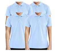 GW CLASSY OUTFIT Boys Girls Polo Uniform T Shirts 1X 2X 3X 4X 6X Kids T-Shirts School wear Shirts Tee Short Sleeve PE Top Gym Tops 4-12 Years (4X Boys Sky Blue, 7-8 Years)
