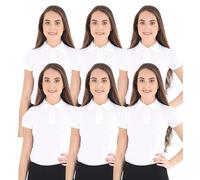 GW CLASSY OUTFIT Boys Girls Polo Uniform T Shirts 6X 2X 3X 4X 6X Kids T-Shirts School wear Shirts Tee Short Sleeve PE Top Gym Tops 4-12 Years (6 Girls White, 5-6 Years)