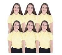 GW CLASSY OUTFIT Boys Girls Polo Uniform T Shirts 6X 2X 3X 4X 6X Kids T-Shirts School wear Shirts Tee Short Sleeve PE Top Gym Tops 4-12 Years (6 Girls Yellow, 11-12 Years)