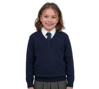 GW CLASSY OUTFIT Girls Boys Kids Jumper Button Fleece Cardigans Long Sleeve Sweatshirts Pull Over Jumpers Round/V- Neck School Uniform
