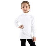 GW CLASSY OUTFIT Kids Boys Girls Polo Neck T Shirt Tops Unisex Kids Casual Turtle Neck Long Sleeve High Neck Tops (13-14 Years, White)