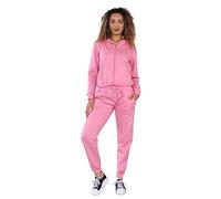 GW CLASSY OUTFIT Women Ladies Tracksuits Set Side Stripe Zipper Hoodie and Tracksuit Bottoms Casual Sports Wear (S-XXL) (Pink, S)