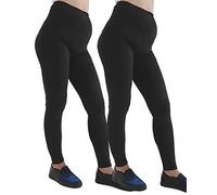 GW CLASSYOUTFIT® 2X Womens Ladies Maternity Legging Trouser Leggings Full Ankle Length Stretchy Over Bump Pregnancy Pants (M-L 12-14, Black)