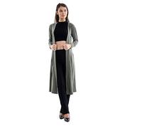 GW CLASSYOUTFIT® Ladies Long Sleeve *Maxi* Boyfriend Cardigan Open Blazer Cardigans top Tops Floaty 8-16 (Khaki, L-XL=12)