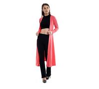 GW CLASSYOUTFIT® Ladies Long Sleeve *Maxi* Boyfriend Cardigan Open Blazer Cardigans top Tops Floaty 8-16 (Coral, M-L=10)