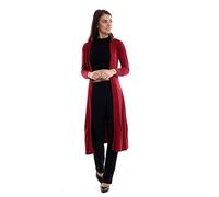 GW CLASSYOUTFIT® Ladies Long Sleeve *Maxi* Boyfriend Cardigan Open Blazer Cardigans top Tops Floaty 8-16 (Wine, M-L=10)