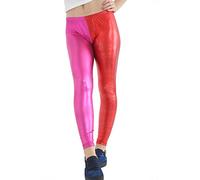 GW CLASSYOUTFIT®Ladies Women's Girls Disco Metallic Shiny Plus Sizes Pants Dance Leggings Footless 8-26 (S-M 8-10, Cerise Pink/RED)
