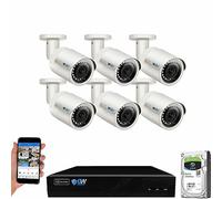 GW Security 8 Channel 4K NVR 5MP POE Audio & Video Security Camera System - Six 5MP 1920P Weatherproof Bullet Cameras,Built in Microphone, Quick QR Code Easy Setup, Pre-Installed 2TB Hard Drive