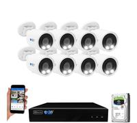 GW Security Inc 1080P HD-CVI 16 Channel Video Security Camera System - Twelve 2MP Weatherproof 2.8-12mm Varifocal Zoom Dome Cameras, 30-IR LED 80ft Night Vision, Long Distance Transmit Range (984ft), Pre-Installed 4TB HDD