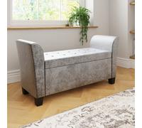 Gw Verona Crushed Velvet Window Seat Grey