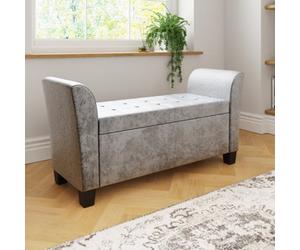 Gw Verona Crushed Velvet Window Seat Grey