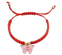 Gw9400 Hand Woven Butterfly Pendant Bracelet Adjustable New Year Red Rope Bracelet Bracelet with Red Rope Butterfly Pendant en Hour Watch for Men (C, One Size)