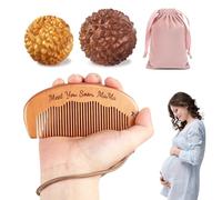 Gwabee Birthing Comb and Massage Ball for Labor Pain, Wooden Birth Comb with 2 PCS Acupressure Balls Set, Labor Comb for Moms Pain Relief, Pregnancy Hospital Bag Essentials for Pregnant Women