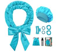 Gwabee Heatless Curls Overnight Hair Curler, 70" Soft Hair Curlers to Sleep In No Heat Curls Overnight, 9 PCS No Heat Curlers Set for Women - Blue