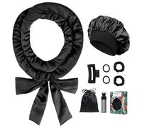 Gwabee Heatless Curls Overnight Hair Curlers to Sleep In Satin Hair Curler Rollers No Heat Hair Wrap for Curls Headband, 70" Satin Heatless Curling Rod Set for Women Long Waves Hair Volume -Black 9PCS