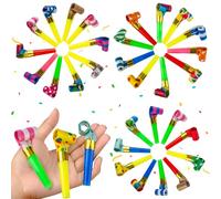 GWAGW 30 Pcs Colorful Party Blowers Whistles, Loot Filler Noise Toy, Blowouts Whistle, Party Noise Generator, Noisemaker for Birthday Party, Anniversary, Graduation, Wedding, Christmas