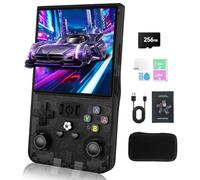 GWALSNTH R36 MAX Handheld Game Console,Mini Retro Game Console with 256GB TF Card, 40000+ Classic Games, 4.0" IPS HD Screen 4000mAh Rechargeable Portable Video Console（Transparent Black）