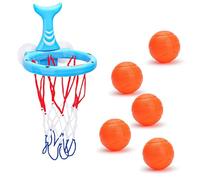 GwaOery Bath Toys Fun Basketball Hoop & Balls with Strong Suction Cup Bunny Baskets for Kids Shark Bath Toys Plush Bags Gifts Babies Toddlers Newborn Baby Birthday Gifts Present