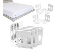 GwaOery Bed Sheet Holder for Corners Fitted Sheet Clips with Lock Strips Non-Slip Heavy Duty Sheet Locks for All Mattress Sizes No More Loose Sheets Fastener Keep Sheets Firm & Tight (White)