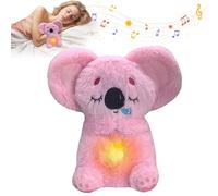 GwaOery Breathing Teddy Anxiety Plush - Relief Koala Anxiety Bear, Sensory Soothing Plush Toys with Calming Music Lights, Sleep Buddy for Baby Kids Adults Gifts 4-Level Adjustable Volume (Pink)