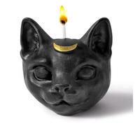 GwaOery Cat Scented Candle, Witch Black Cat Pine Scented Natural Soy Wax Candle with Moon on Forehead Novelty Birthday Party Gift Decor for Living Room