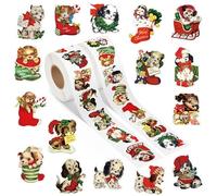 GwaOery Christmas Decorative Sticker, 1000PCS Christmas Dog Stickers Christmas Party Stickers Cute Label Decals for Laptop Gift Guitar Skateboard Home Party Decor School Rewards