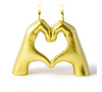 GwaOery Heart Hands Scented Candle Love Finger Statue Novelty Scented Candle Gesture Candles Natural Soy Wax Pine Incense Novelty Candles Festival Housewarming Gift for Home Bedroom