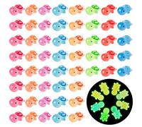 GwaOery Mini Resin Turtles, Tiny Turtles Mini Resin Animal Toy Glow in the Dark for Micro Garden Landscape Ocean Car Aquarium Dollhouse Animals Theme Party Decoration (64pcs 8 Colors)