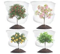 GwaOery Netting for Fruit Trees, 4 PCS Insect Bird Barrier Netting Mesh with Drawstring Plant Netting Fine Mesh Garden Cover Nets Plant Protection Netting for Vegetables Fruits Flower Bushes