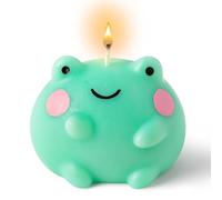 GwaOery Novelty Scented Candles, Green Cartoon Frog Novelty Kawaii Frog Shaped Pine Scent Natural Soy Wax Candle Warm Light Christmas Party Decor for Home Table