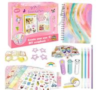 GwaOery Stationery Set for Girls Kids Journals Stationary Gift Sets for 4-12 year old Personalized Diary Scrapbook Kit Stuff Birthday Ideas Kids Art & Crafts Toys Diary for Christmas Xmas Gift