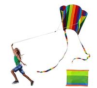 GWAWG 1 PCS Kite For Children, Rainbow Kite Colorful Pocket Kite with Long Tail, Easy Flyer Kite With String Line, Beach Game Outdoor Activities for Beginner, Kids and Adult, Gift to Boys Girls