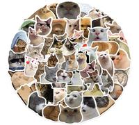 GWAWG 100Pcs Funny Cat Stickers Set, Kitten & Cute Cat Decals, Disposable & Waterproof Stickers for Guitar, Book, Suitcase, Water Bottles, Laptop, Scrapbook, Skateboard