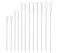 GWAWG 12 PCS Bead Spinner Needles,Beading Needles,0.2mm,0.3mm,0.4mm,0.5mm,0.6mm,0.7mm, Curved Beading Needles Stainless Steel, for Jewelry Bracelet Necklace Making