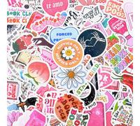 GWAWG 120Pcs Book Stickers, Waterproof Vinyl Reading Decals Bookish Sticker for Kindle, DIY Scrapbook Stickers Decoration for Water Bottle, Guitar, Laptop, Skateboard, Suitcase