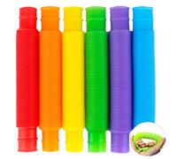 GWAWG 12PCS Mini Pop Tube, DIY Sensory Color Stretch Tube, Children's Decompression Stretch Tube Toy, Suitable for Children with Autism, Children, and Adults to Reduce Anxiety