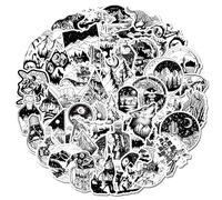 GWAWG 150 PCS Gothic Stickers Halloween Stickers Vinyl Waterproof Stickers Sticker Pack Horror Skull Black White for Water Bottles Adults