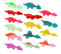 GWAWG 15PCS Slingshot Dinosaur Finger Toys,Dinosaur Slingshot Toys,Rubber Flicking Dinosaurs for 3 4 5 6 7 8 Years Old, Stretchy Finger Flying Dinosaur Flying Dinosaur Toys, Random Color