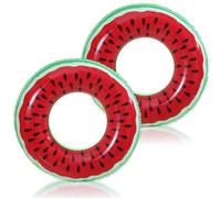 GWAWG 2-Pack Watermelon Pool Floats, Fun Inflatable Swimming Rings with Realistic Fruit Design, Summer Beach Pool Party Decorations for Adults