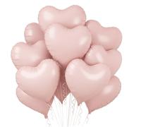 GWAWG 20Pcs 18Inch Heart Balloons Cute Style Foil Boho Heart Shape Balloon Party Decorations for Kids Adults Birthday Christmas Engagement Valentines Day Baby Shower Supplies (Pink)