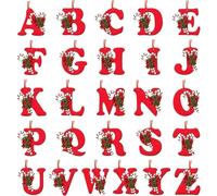 GWAWG 26 Letter Ornaments Christmas Tree Decorations, Acrylic Alphabet Hanging Baubles for Christmas Tree, Personalized DIY Xmas Decorations for Home Office Indoor Decor, Reusable Christmas Ornaments